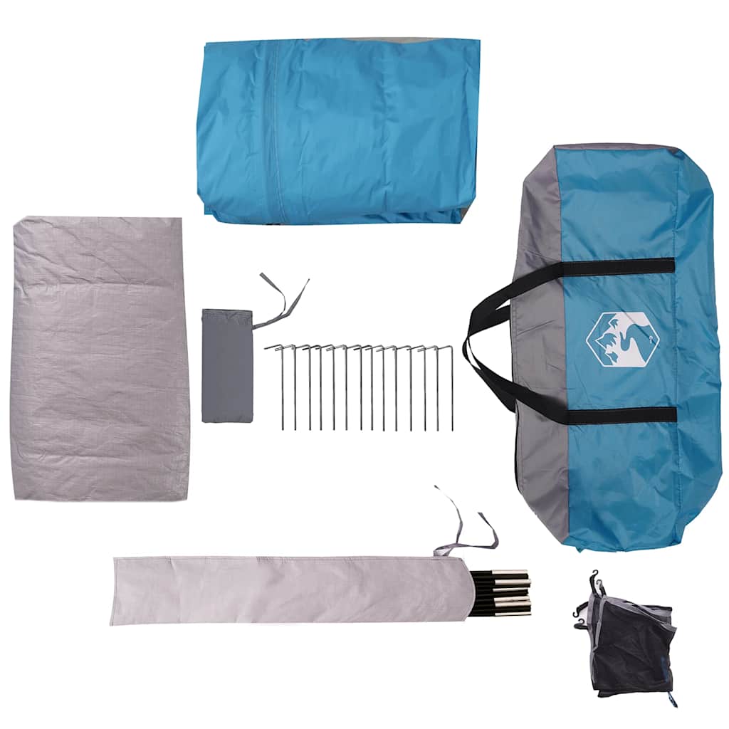 Tenda Familiare Cabina per 6 Persone Blu Impermeabile