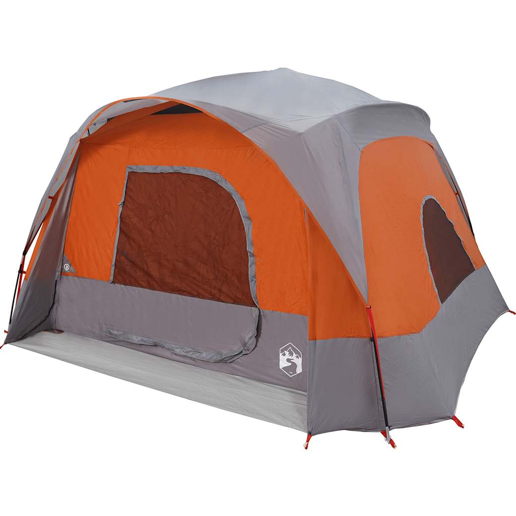 Tenda Familiare Cabina 6 Persone Grigia Arancione Impermeabile