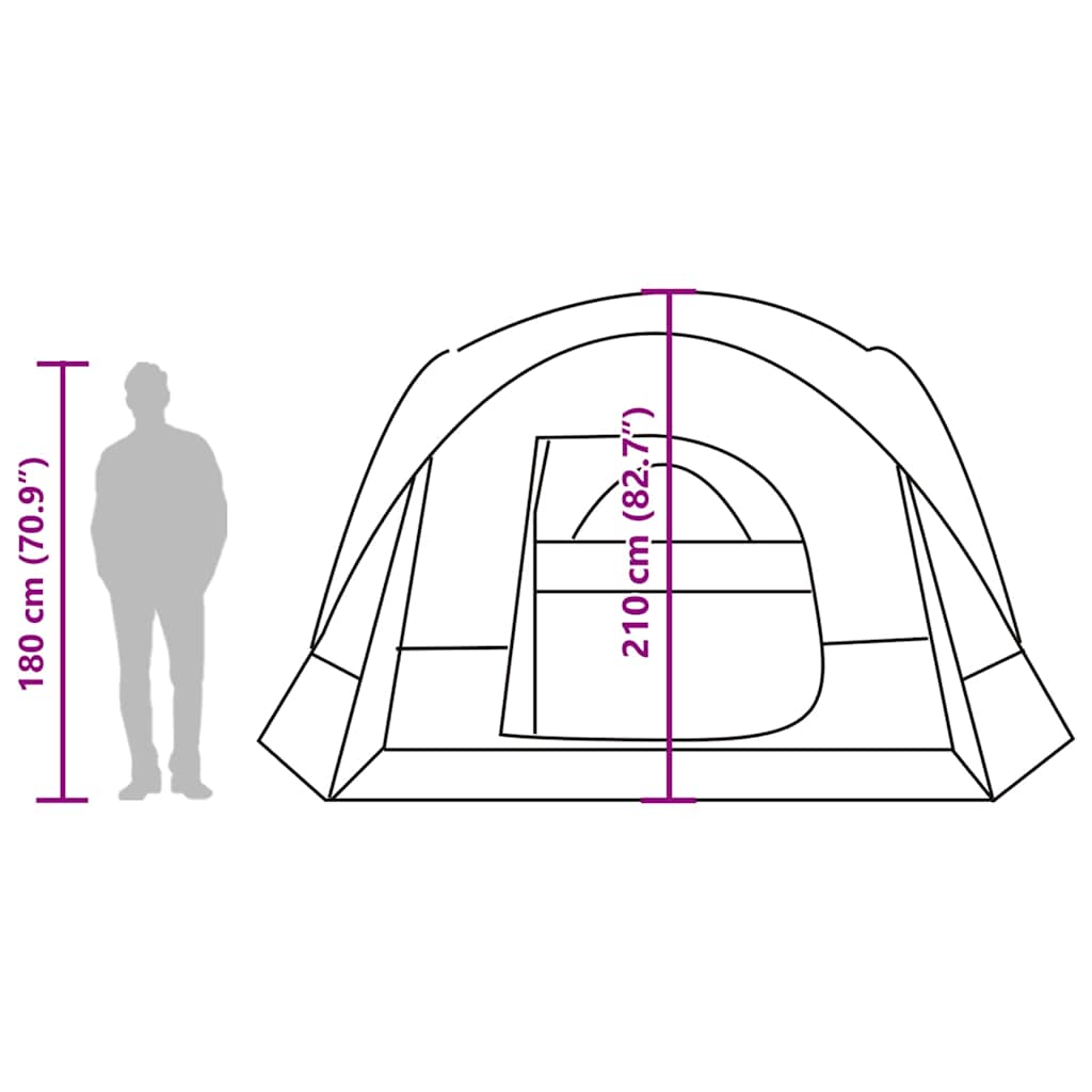Tenda Familiare Cabina 6 Persone Grigia Arancione Impermeabile