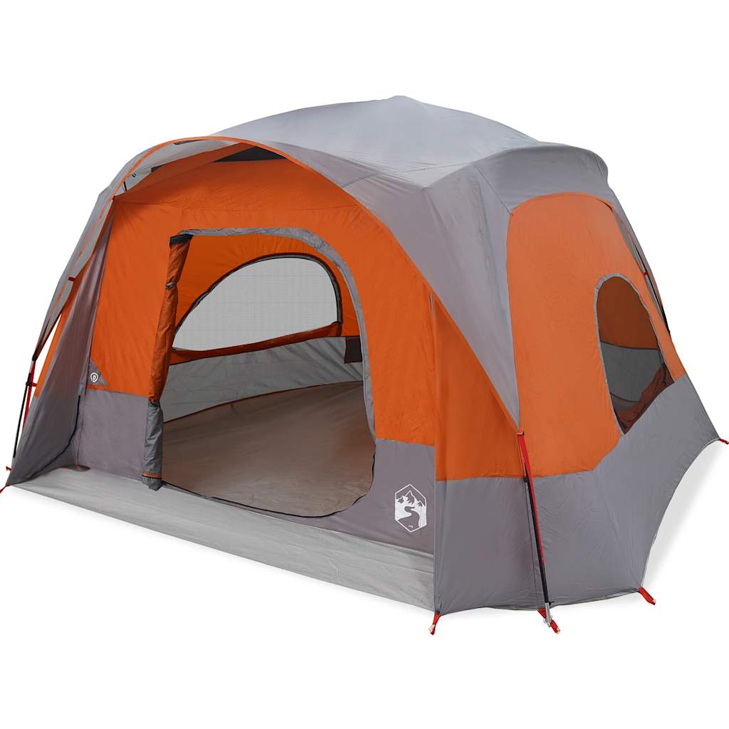 Tenda Familiare Cabina 6 Persone Grigia Arancione Impermeabile