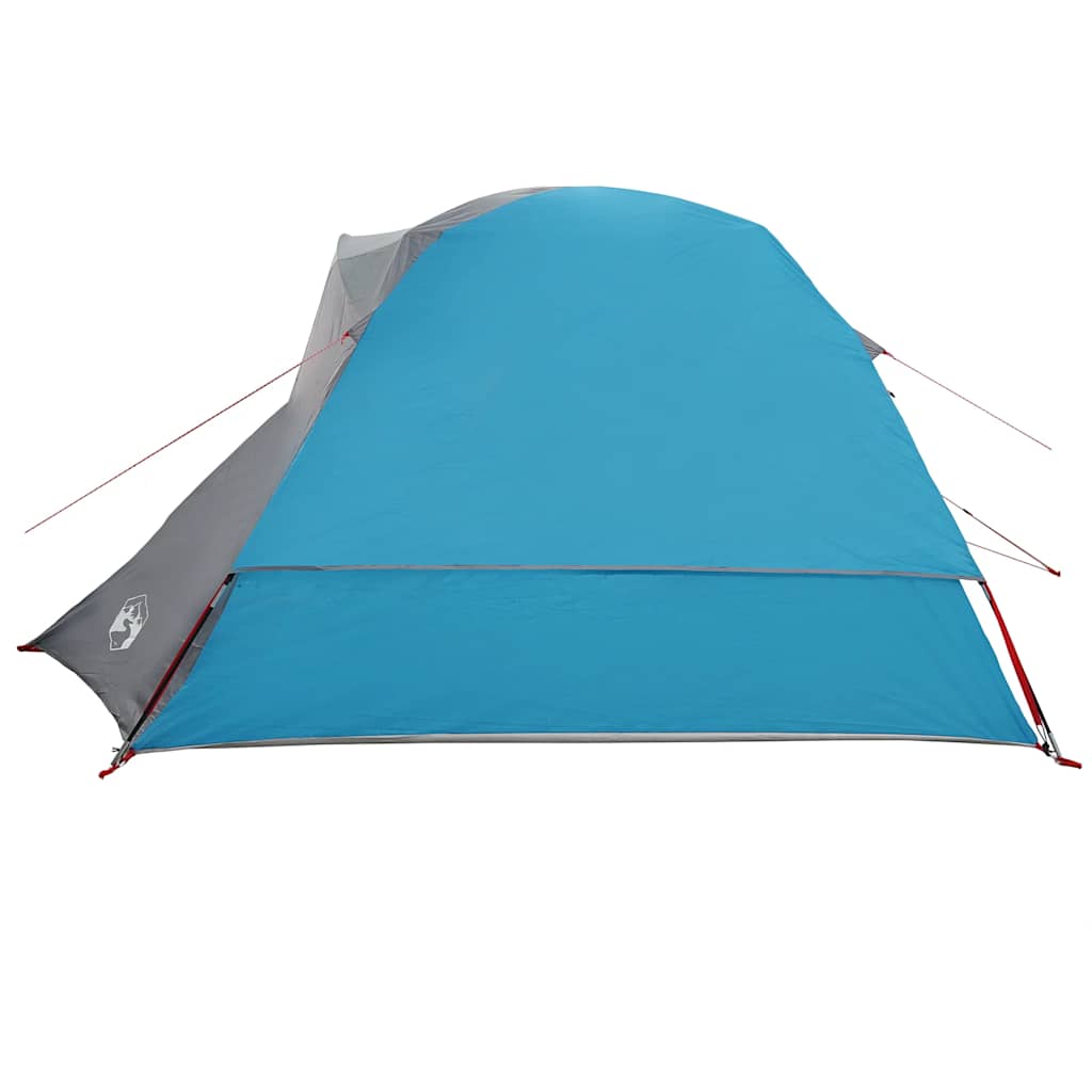 Tenda da Campeggio a Cabina per 4 Persone Blu Impermeabile