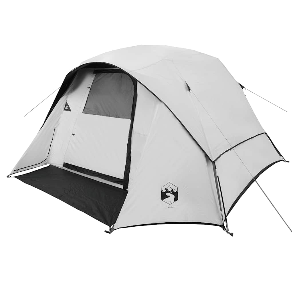 Tenda Campeggio a Cabina 4 Persone Bianca Tessuto Impermeabile