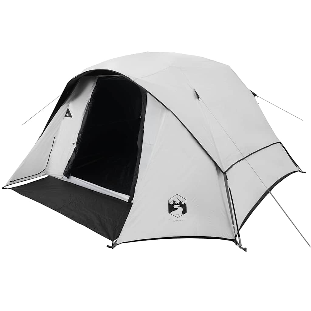 Tenda Campeggio a Cabina 4 Persone Bianca Tessuto Impermeabile