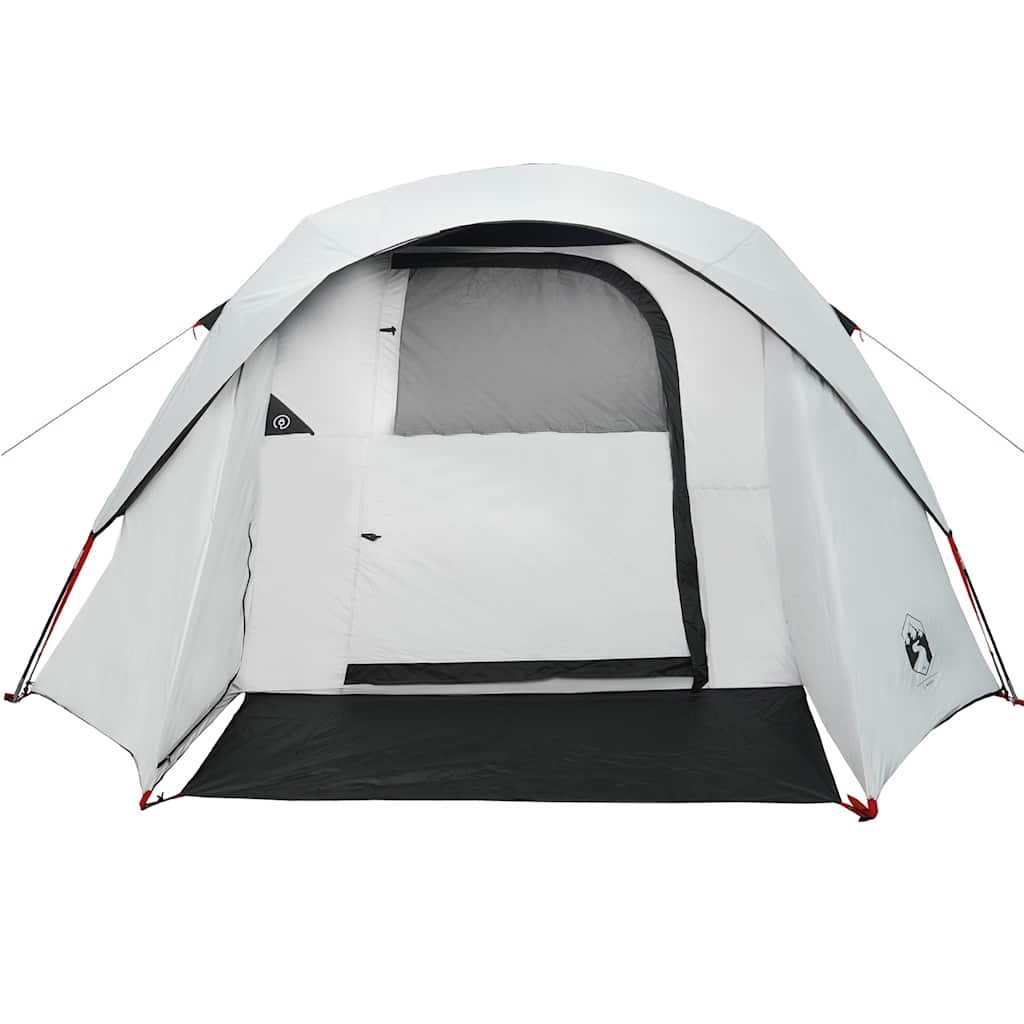 Tenda Campeggio a Cabina 4 Persone Bianca Tessuto Impermeabile