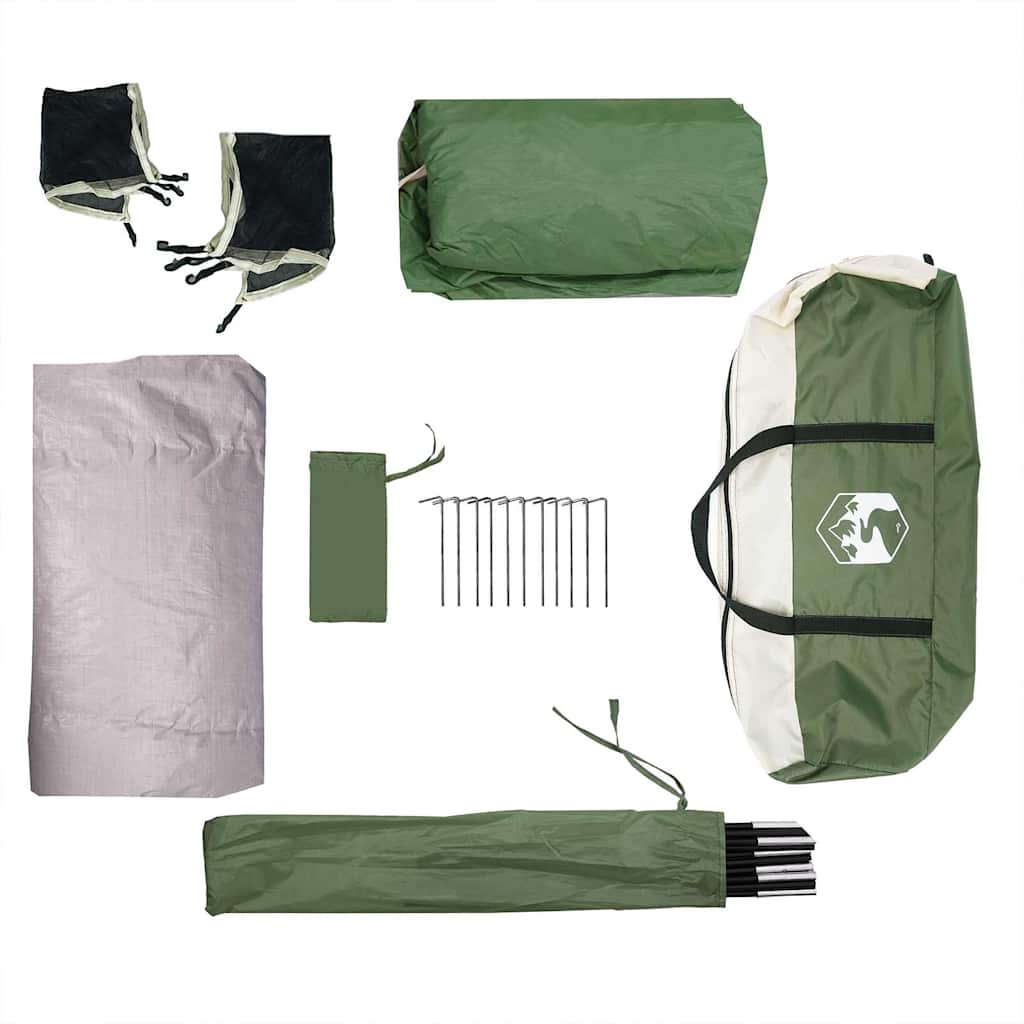 Tenda Familiare Cabina per 6 Persone Verde Impermeabile