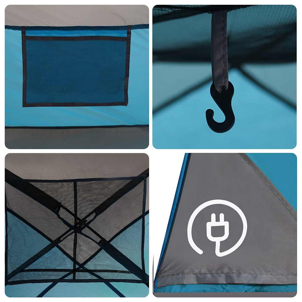 Tenda Familiare Cabina per 6 Persone Blu Impermeabile