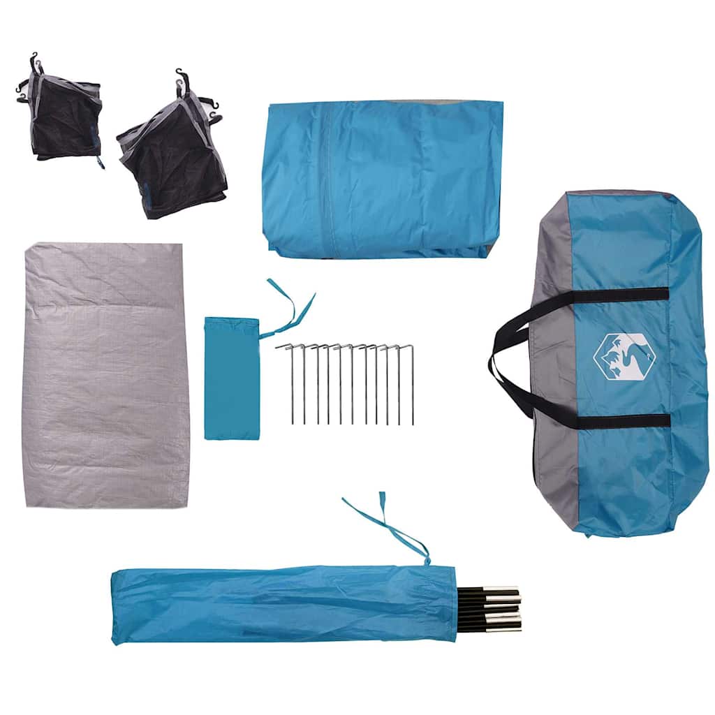 Tenda Familiare Cabina per 6 Persone Blu Impermeabile