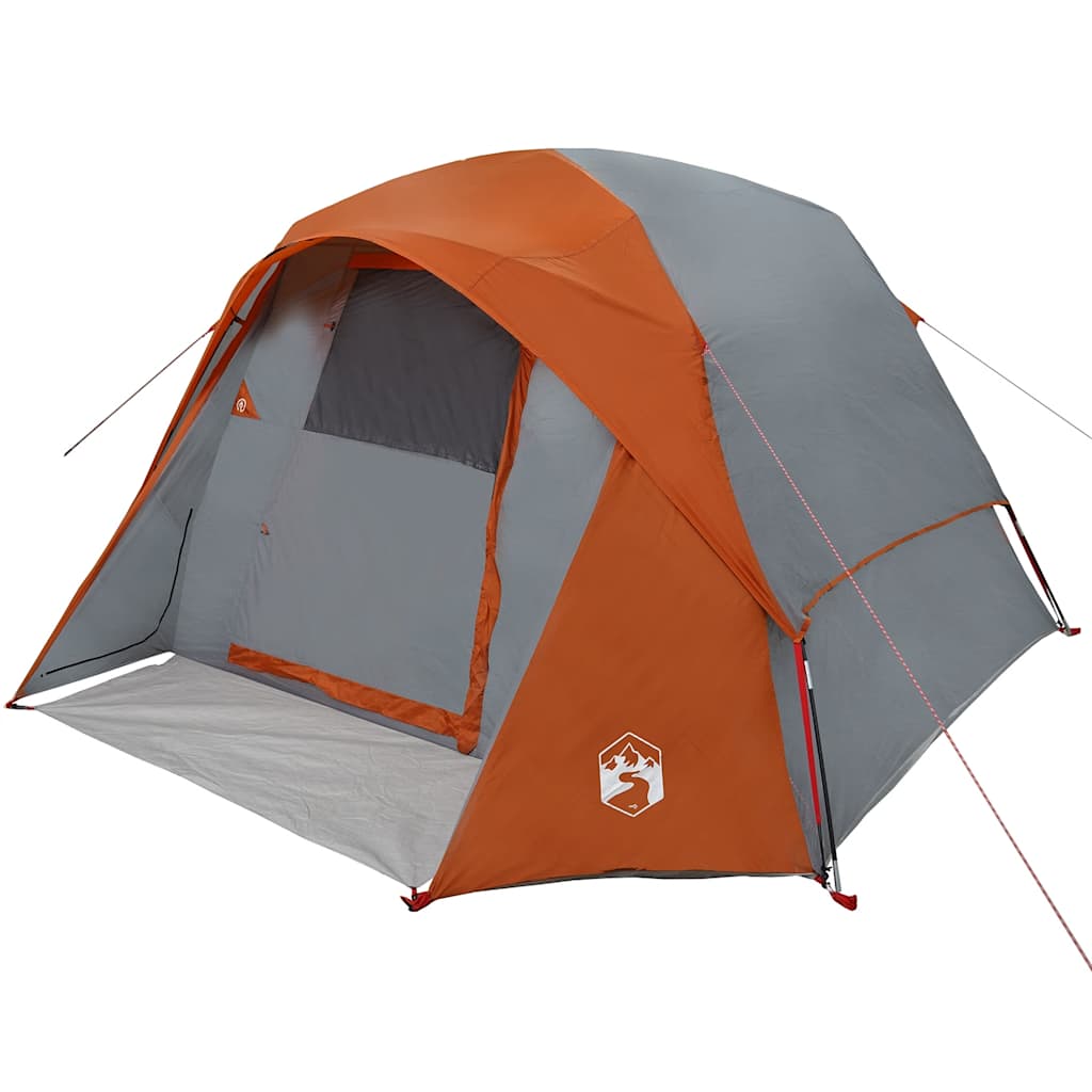 Tenda Familiare Cabina 6 Persone Grigia Arancione Impermeabile