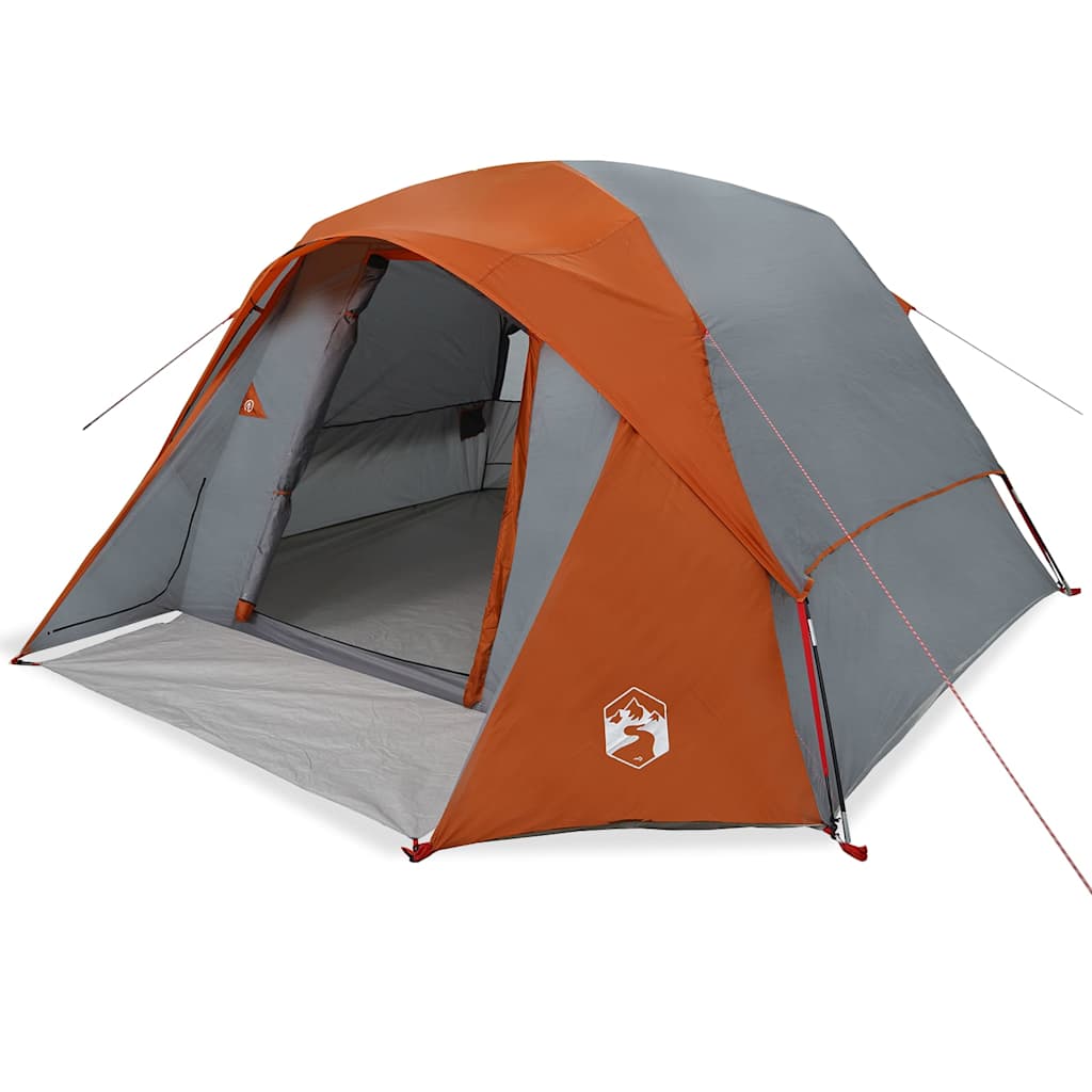 Tenda Familiare Cabina 6 Persone Grigia Arancione Impermeabile