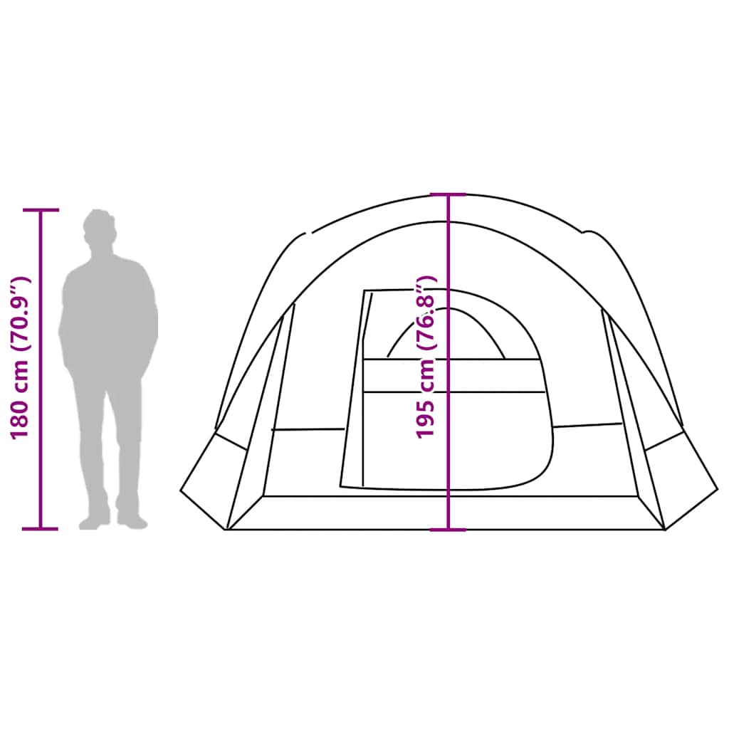 Tenda Familiare Cabina 6 Persone Bianca Tessuto Impermeabile