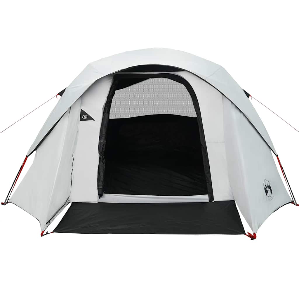 Tenda Familiare Cabina 6 Persone Bianca Tessuto Impermeabile