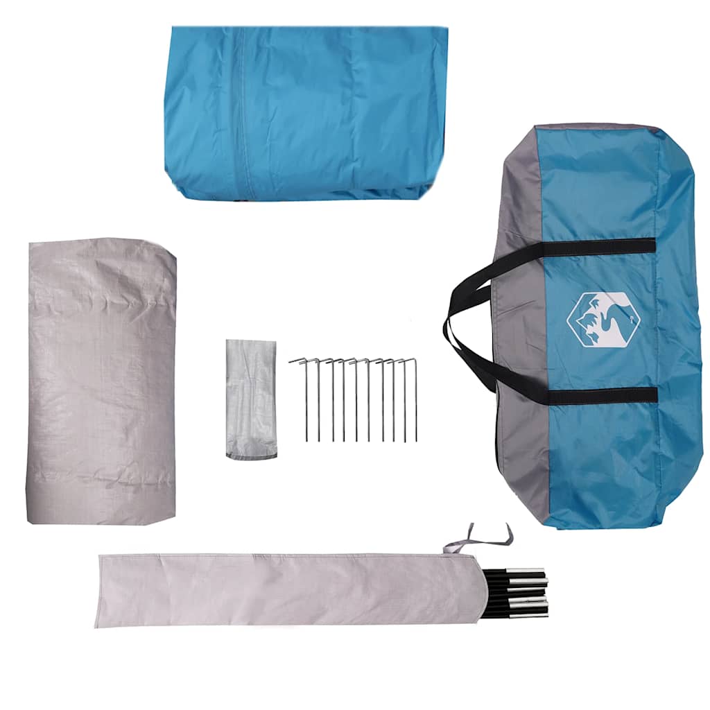 Tenda Familiare Cabina per 6 Persone Blu Impermeabile