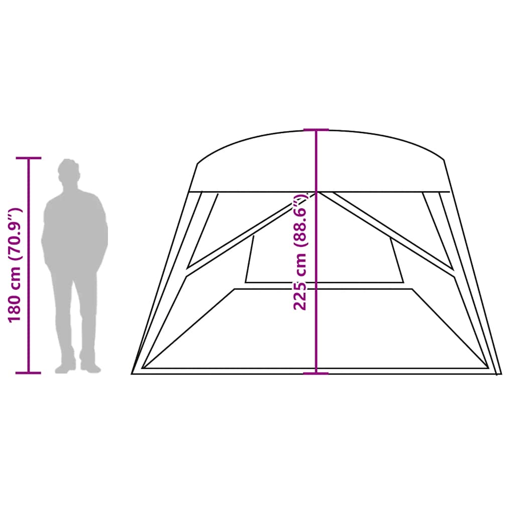 Tenda Familiare Cabina 6 Persone Grigia Arancione Impermeabile