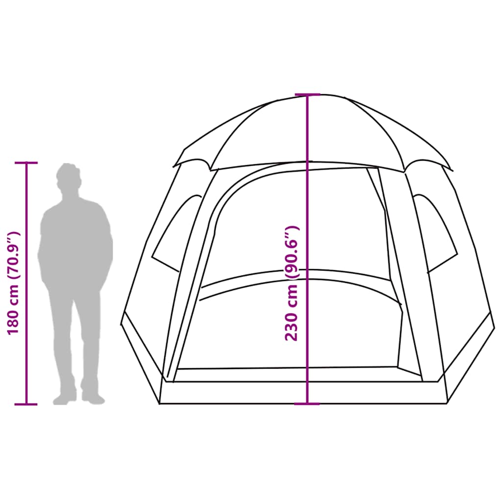Tenda Familiare Igloo per 6 Persone Verde Impermeabile