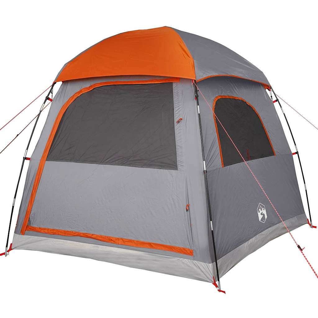 Tenda Familiare Igloo 6 Persone Grigia Arancione Impermeabile