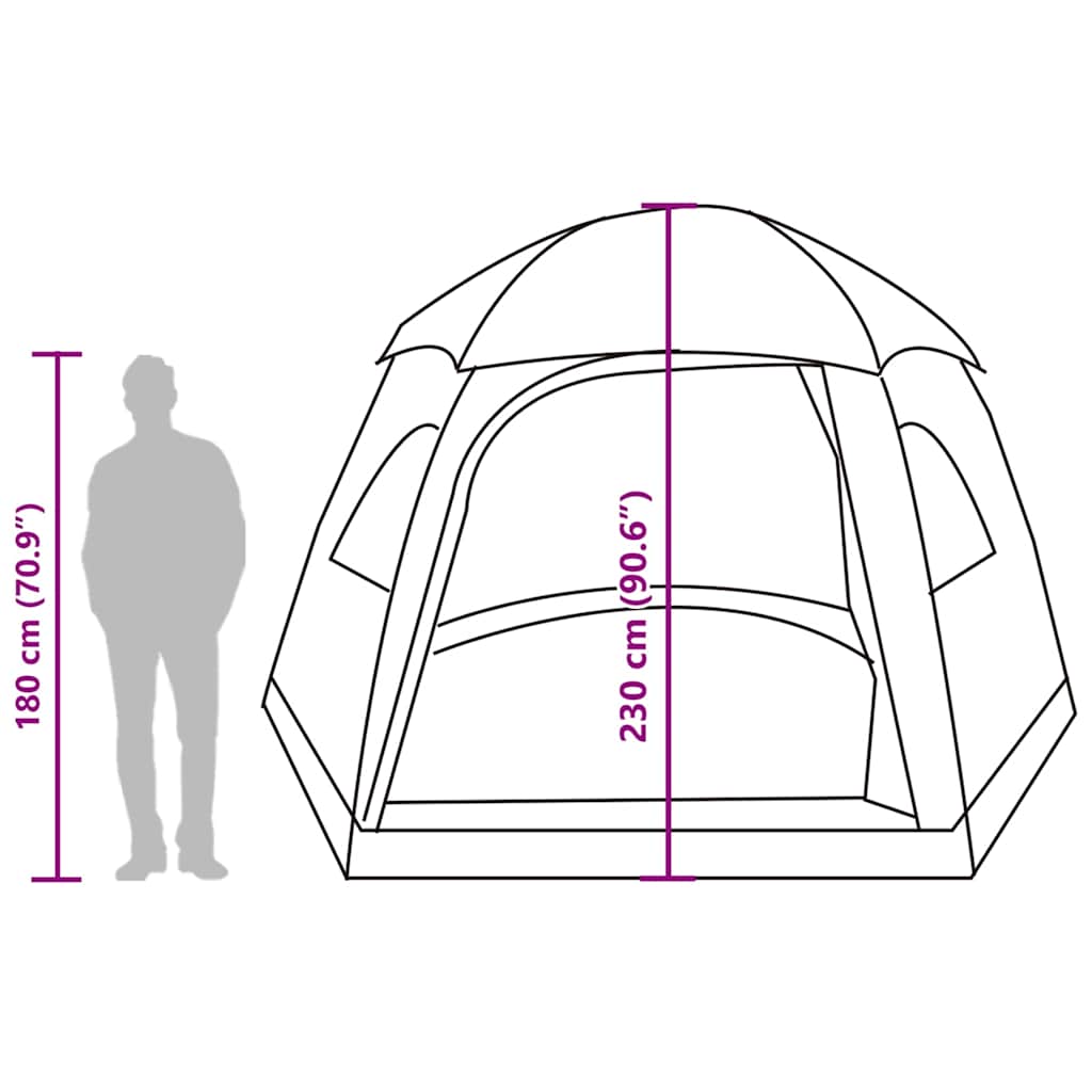 Tenda Familiare Igloo 6 Persone Grigia Arancione Impermeabile