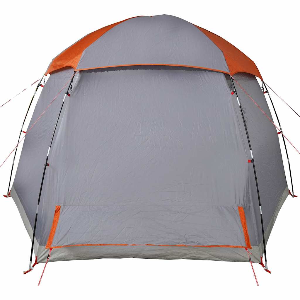 Tenda Familiare Igloo 6 Persone Grigia Arancione Impermeabile