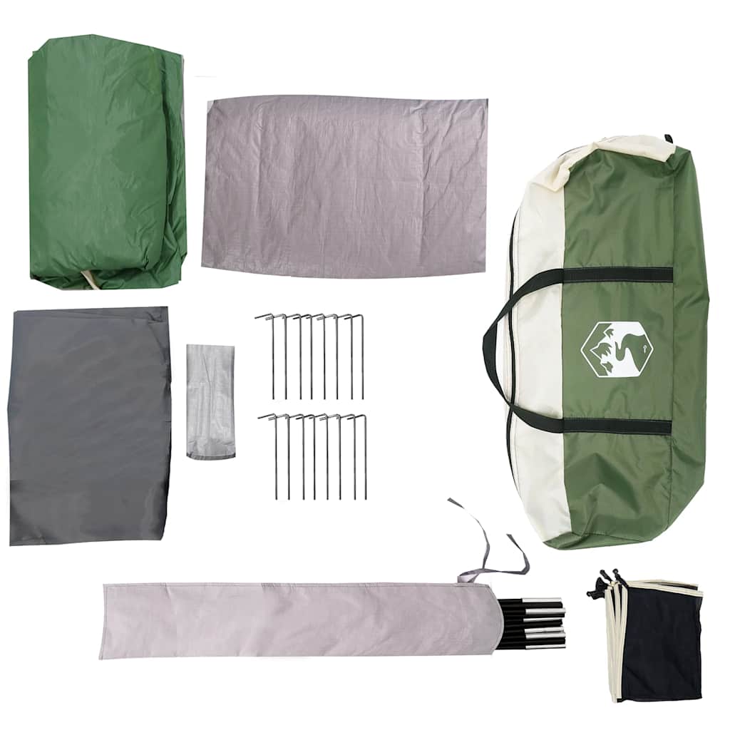 Tenda Familiare a Tunnel per 6 Persone Verde Resistente all'acqua