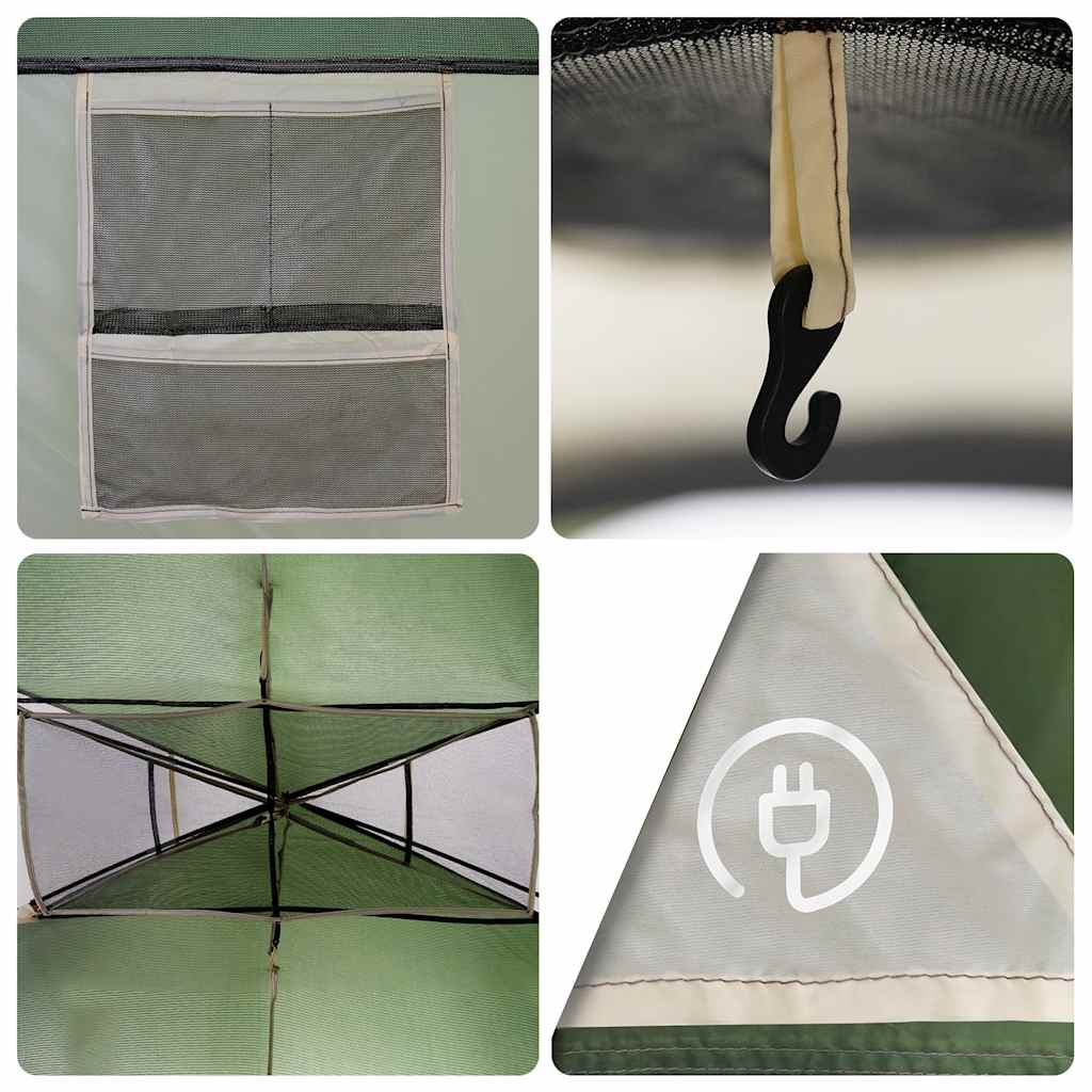Tenda Familiare a Tunnel per 6 Persone Verde Resistente all'acqua