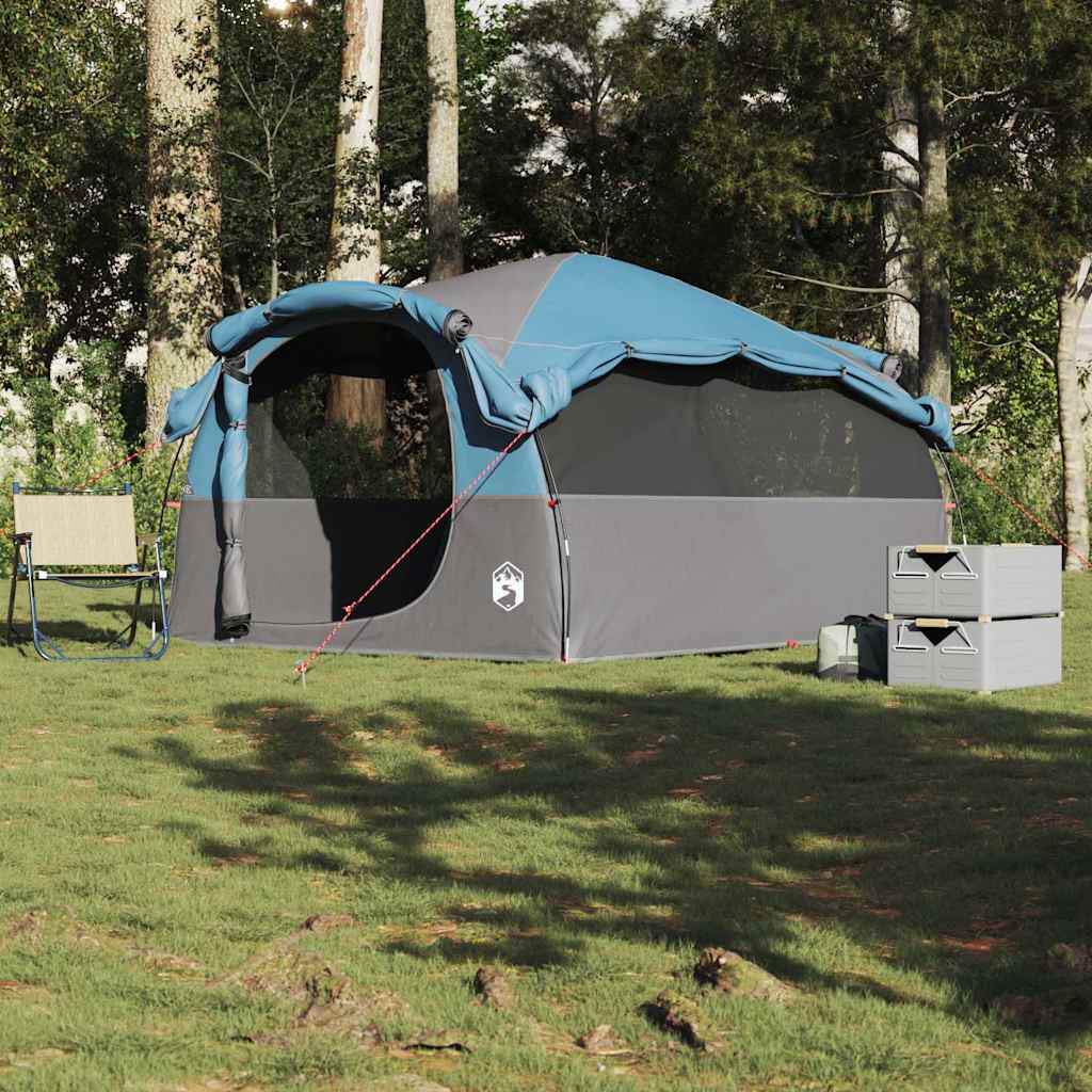 Tenda Familiare a Tunnel per 6 Persone Blu Resistente all'acqua