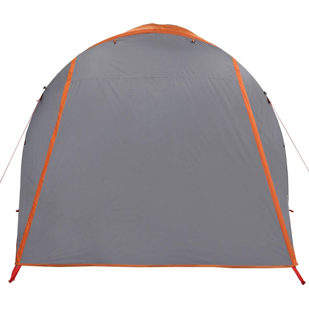 Tenda Familiare a Tunnel 6Persone Grigia Arancione Resistente all'acqua