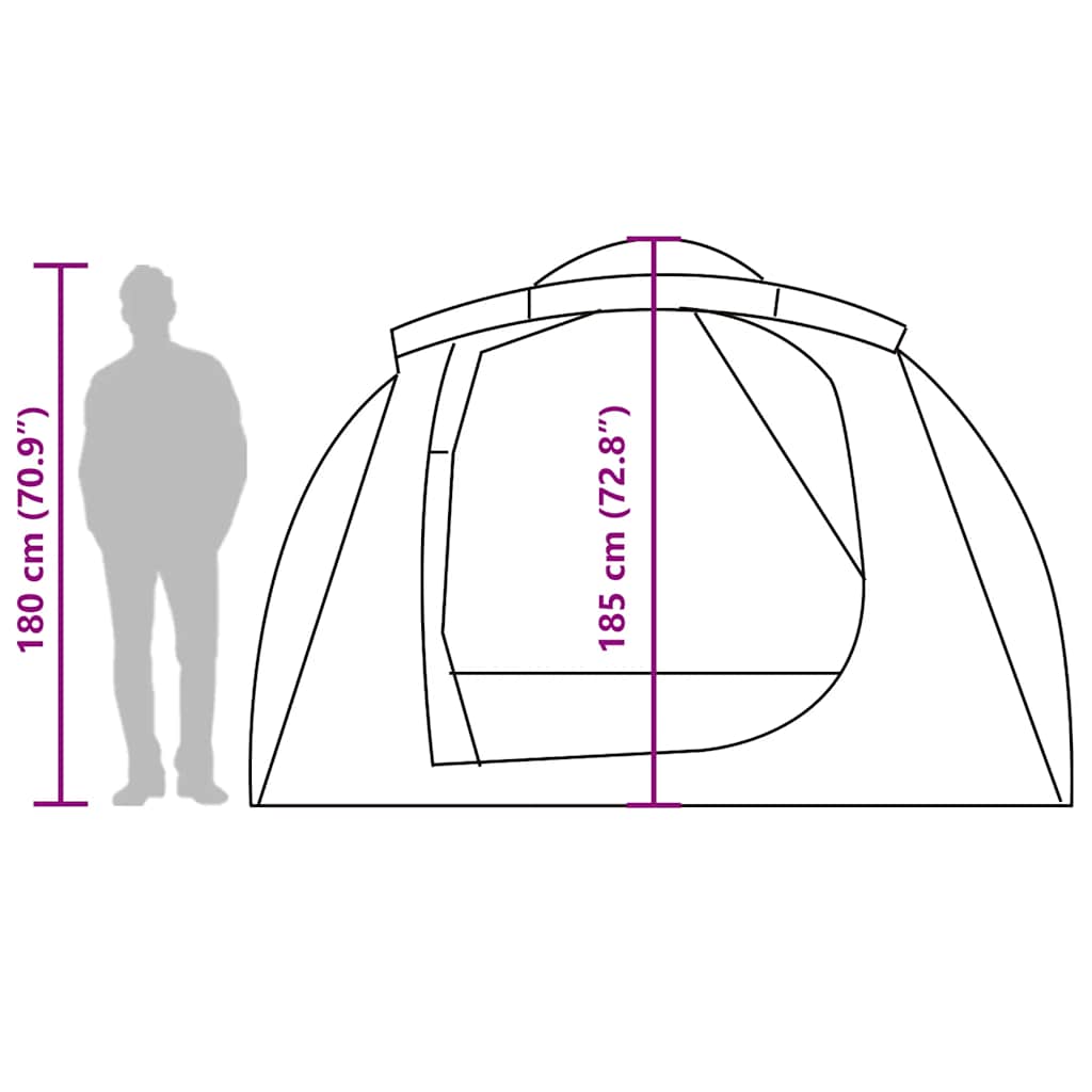 Tenda Familiare a Tunnel per 6 Persone Verde Oliva Resistente all'acqua