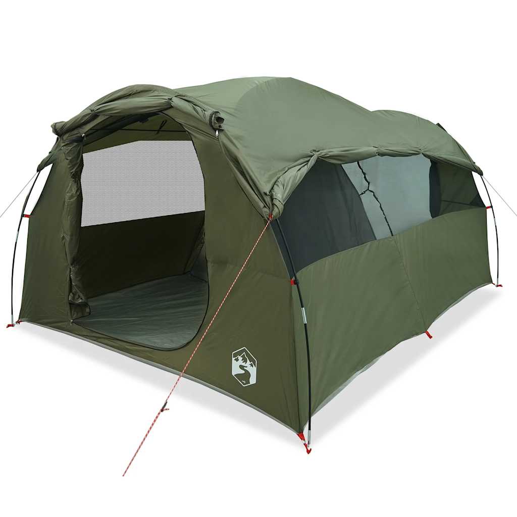 Tenda Familiare a Tunnel per 6 Persone Verde Oliva Resistente all'acqua
