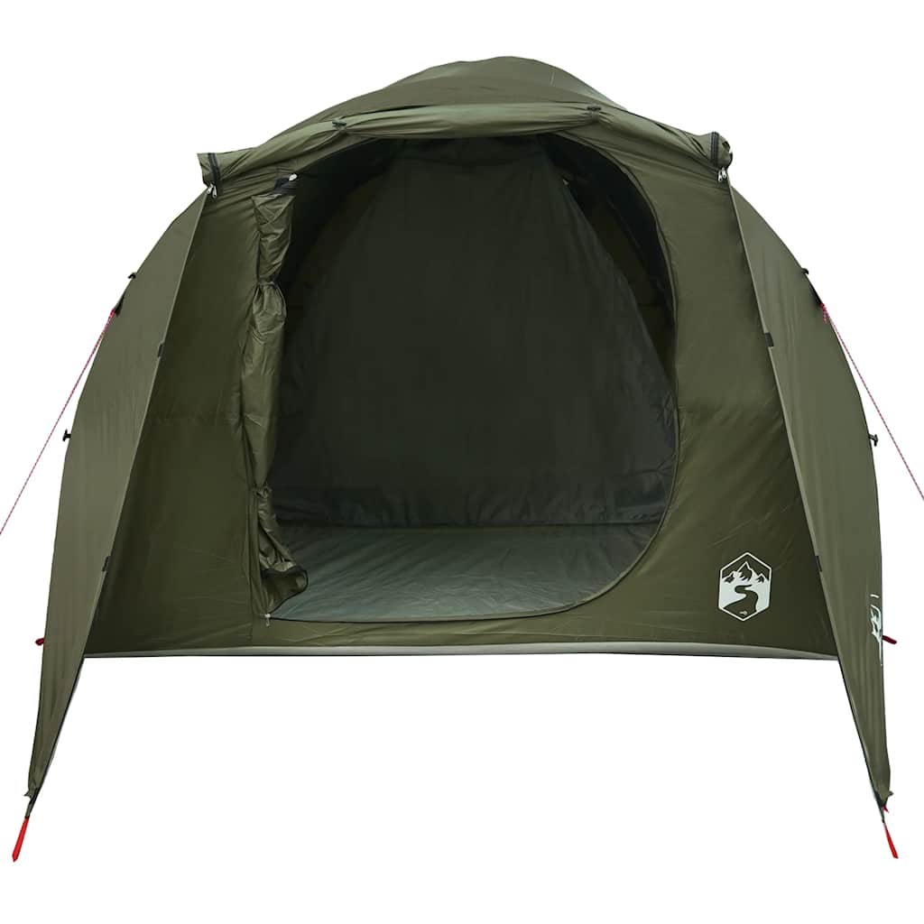 Tenda Familiare a Tunnel per 6 Persone Verde Oliva Resistente all'acqua