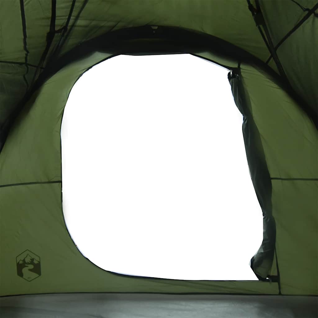 Tenda Familiare a Tunnel per 6 Persone Verde Oliva Resistente all'acqua