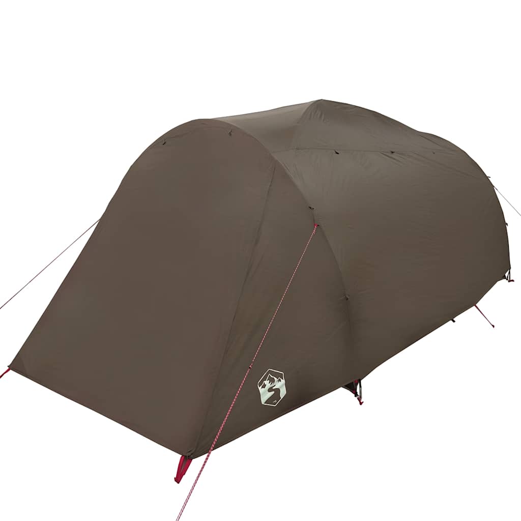 Tenda Familiare a Tunnel per 6 Persone Marrone Resistente all'acqua