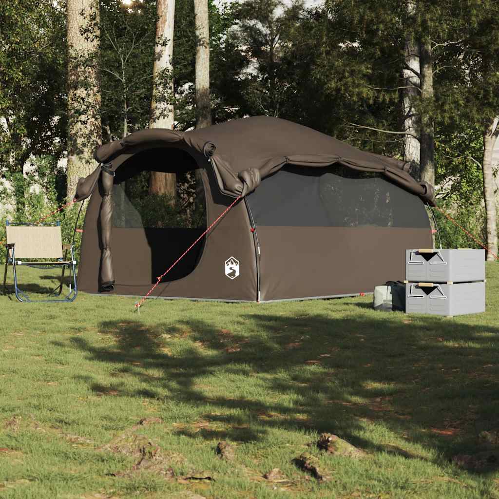 Tenda Familiare a Tunnel per 6 Persone Marrone Resistente all'acqua