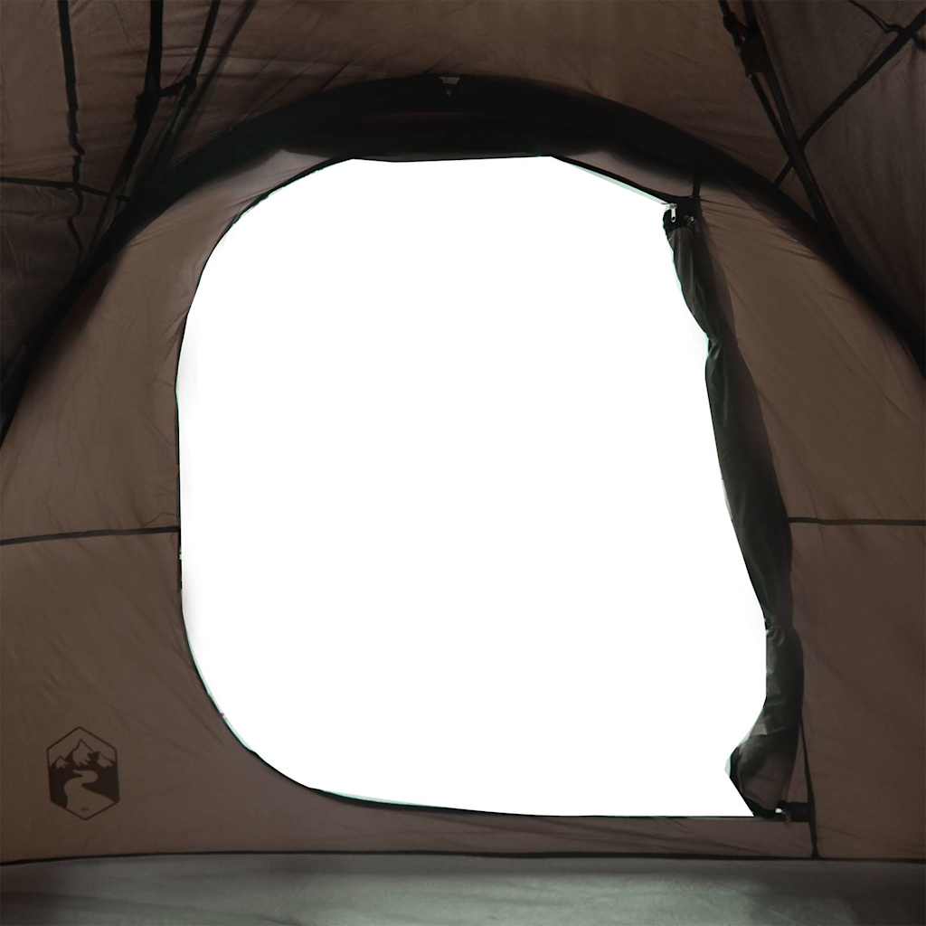 Tenda Familiare a Tunnel per 6 Persone Marrone Resistente all'acqua