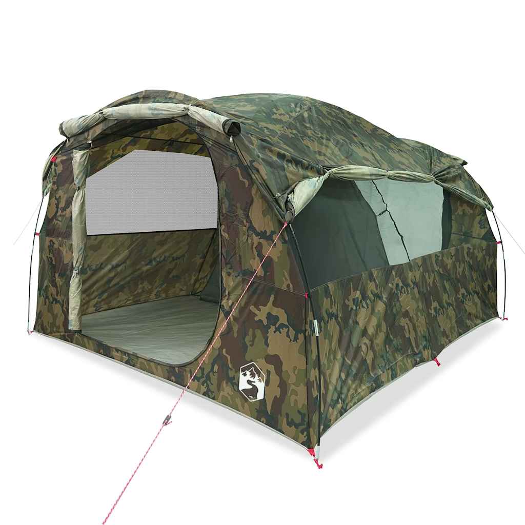Tenda Familiare a Tunnel per 6 Persone Mimetica Resistente all'acqua