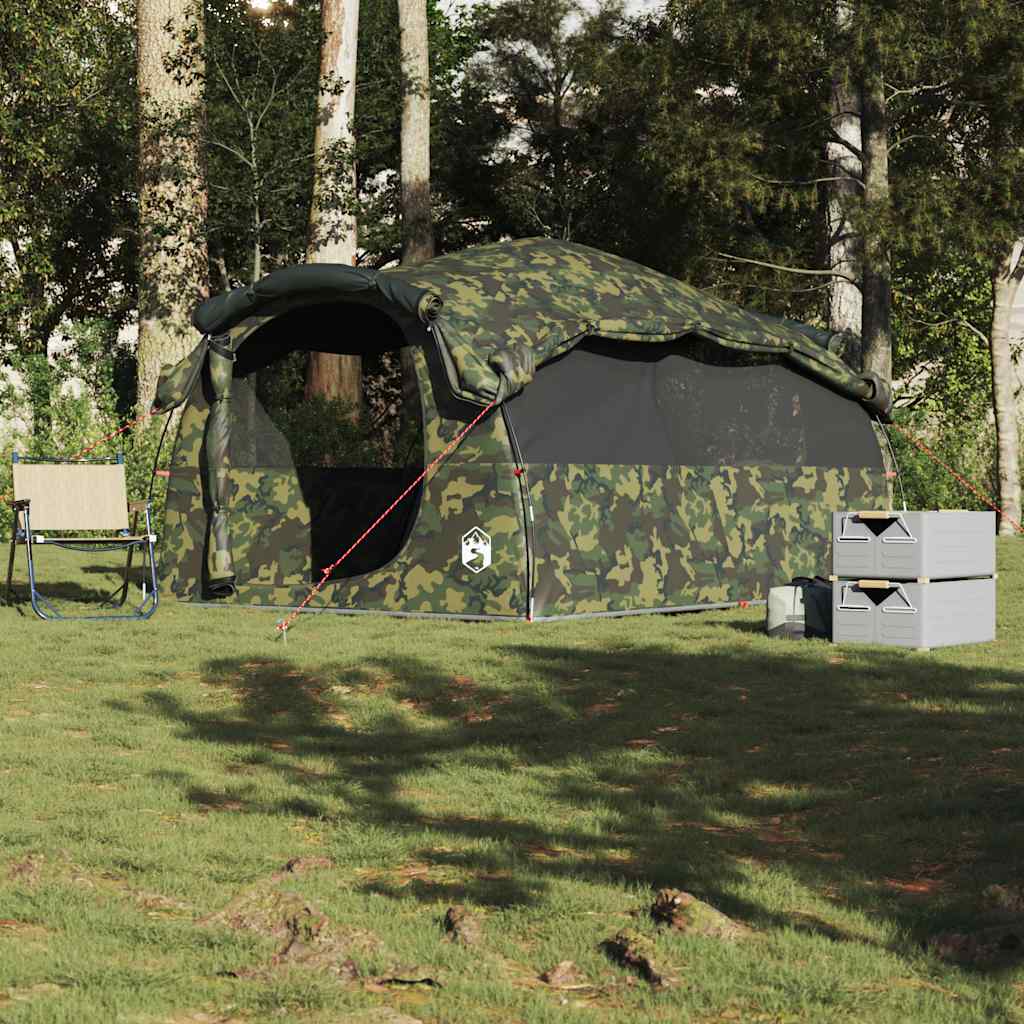 Tenda Familiare a Tunnel per 6 Persone Mimetica Resistente all'acqua