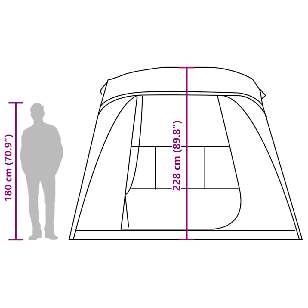 Tenda da Campeggio con Portico a Cupola 5 Persone Impermeabile