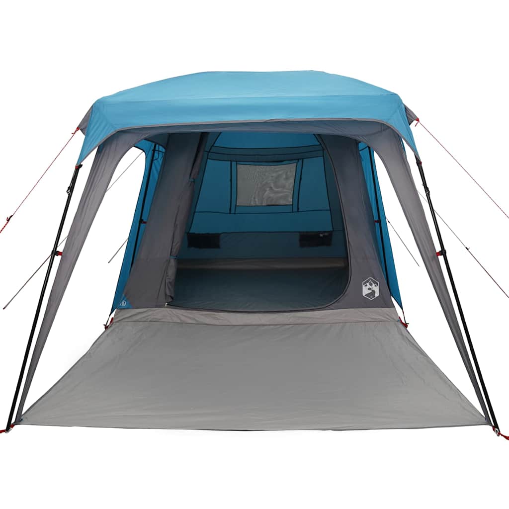 Tenda da Campeggio con Portico Cupola 5Persone Blu Impermeabile