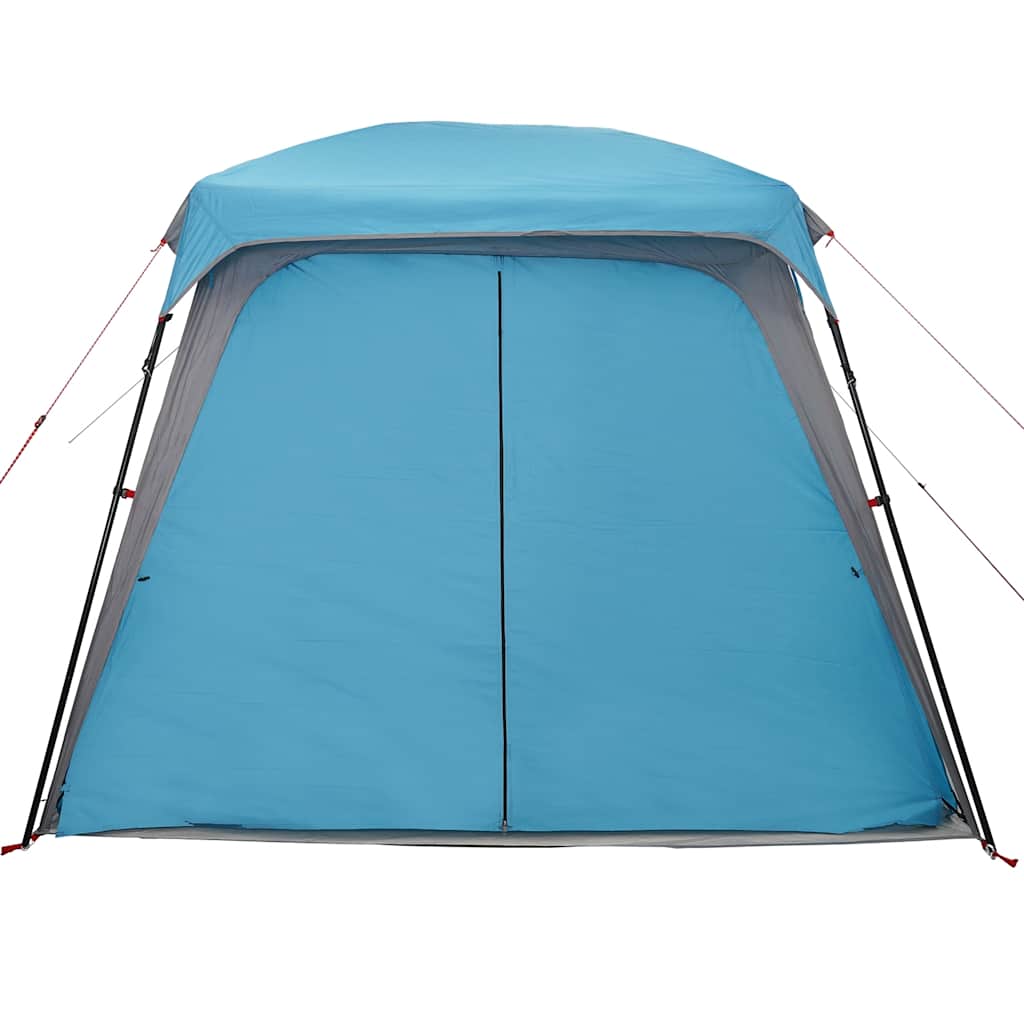 Tenda da Campeggio con Portico Cupola 5Persone Blu Impermeabile