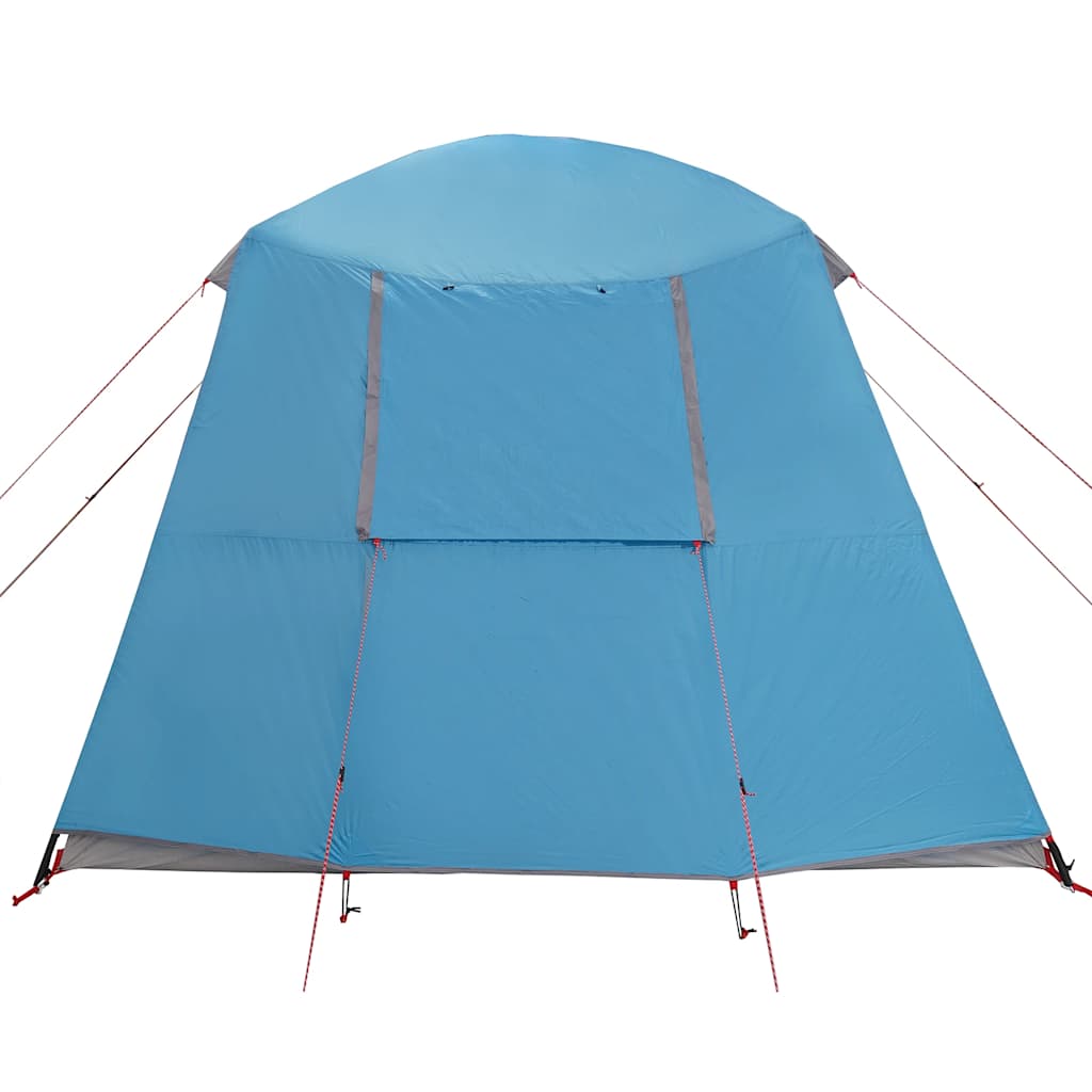 Tenda da Campeggio con Portico Cupola 5Persone Blu Impermeabile