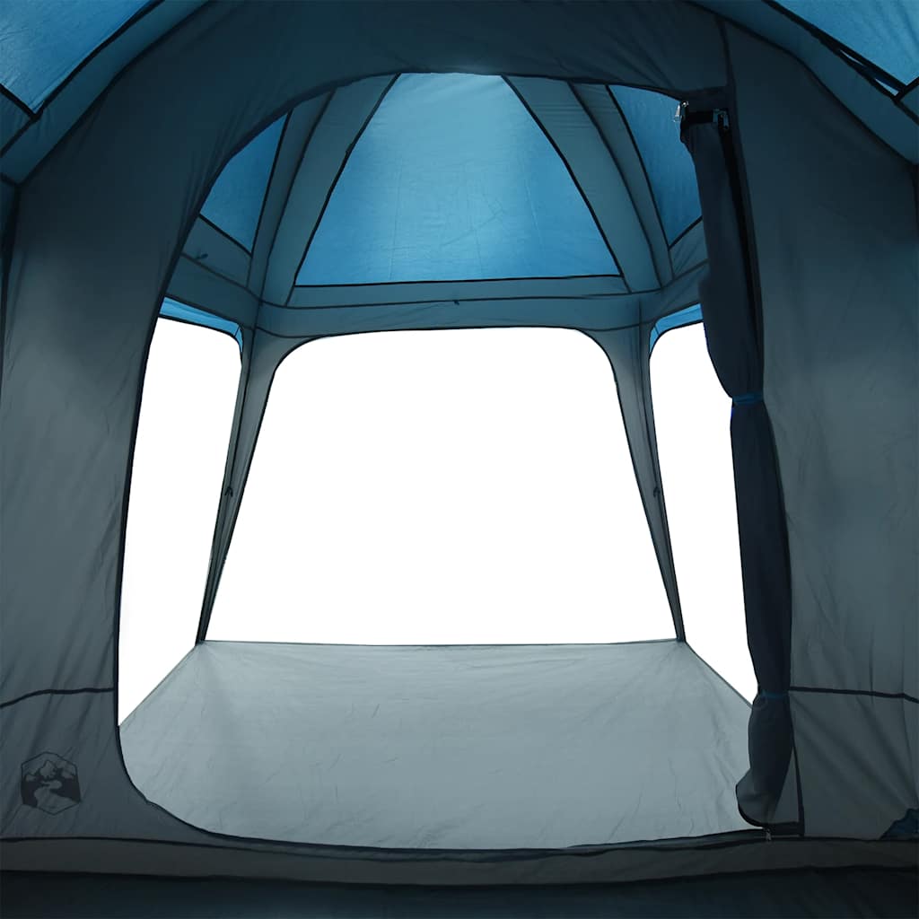 Tenda da Campeggio con Portico Cupola 5Persone Blu Impermeabile