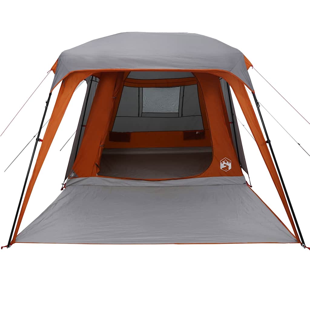 Tenda da Campeggio con Portico 5 Persone Grigio e Arancione