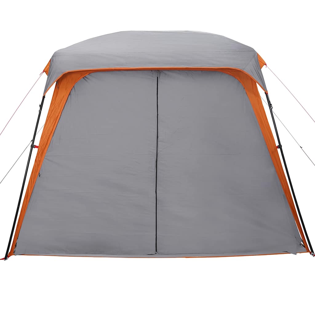Tenda da Campeggio con Portico 5 Persone Grigio e Arancione