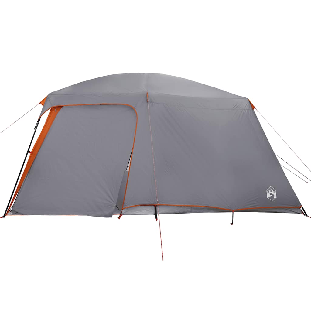 Tenda da Campeggio con Portico 5 Persone Grigio e Arancione
