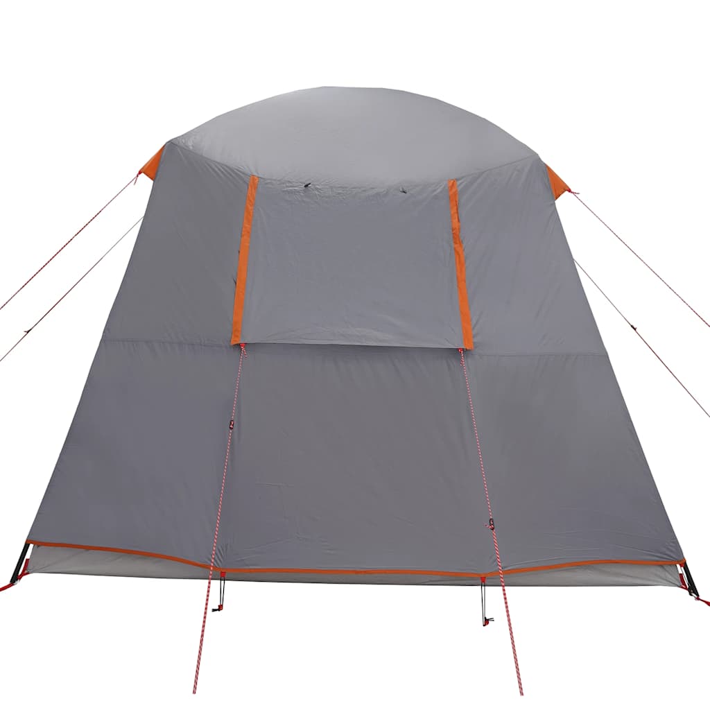 Tenda da Campeggio con Portico 5 Persone Grigio e Arancione