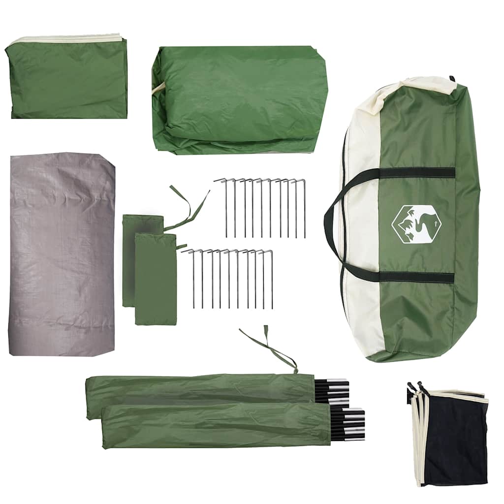Tenda da Campeggio per 5 Persone Verde Impermeabile
