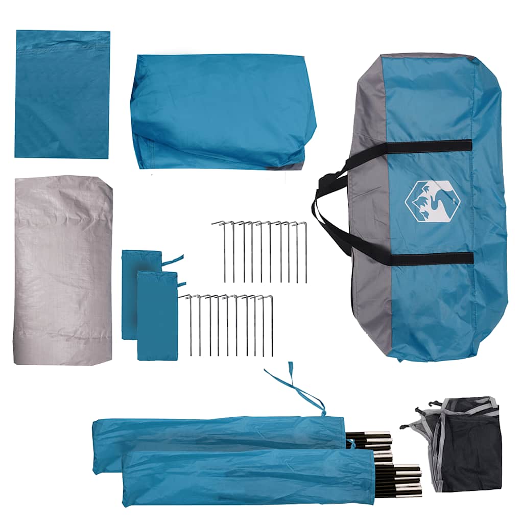 Tenda da Campeggio per 5 Persone Blu Impermeabile