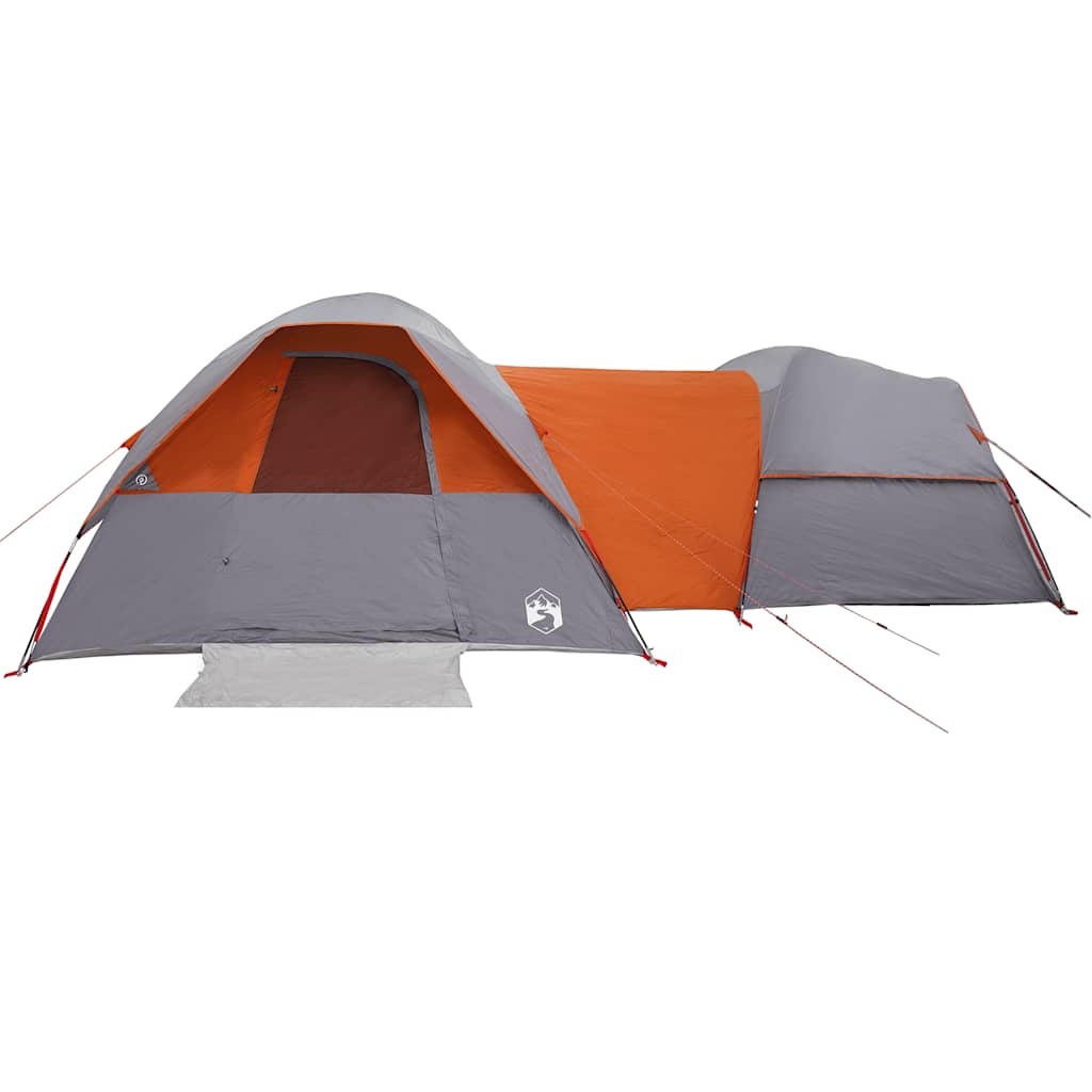 Tenda da Campeggio 5 Persone Grigio e Arancione Impermeabile