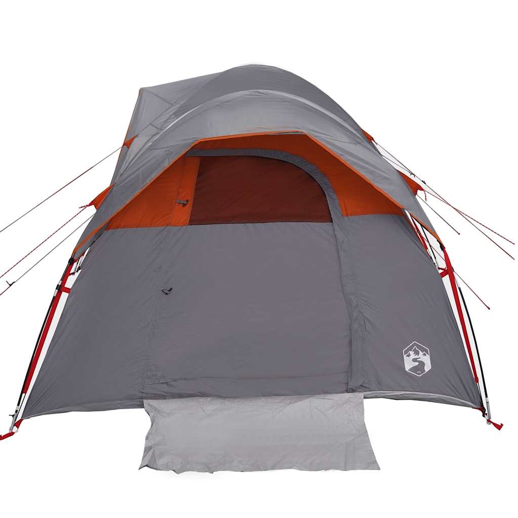 Tenda da Campeggio 5 Persone Grigio e Arancione Impermeabile