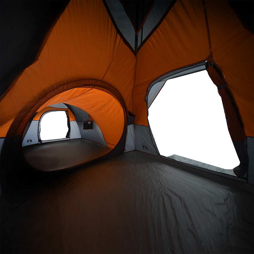 Tenda da Campeggio 5 Persone Grigio e Arancione Impermeabile