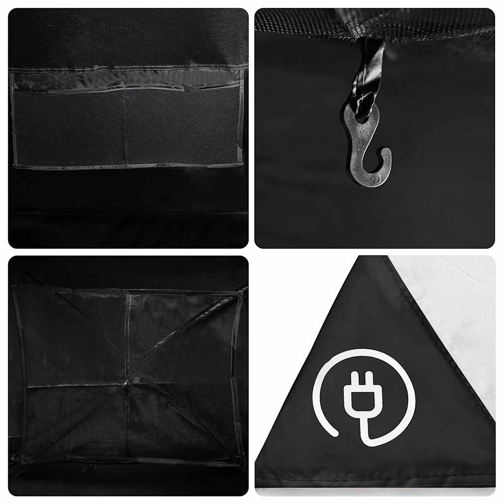 Tenda Campeggio 5 Persone Bianca Tessuto Oscurante Impermeabile