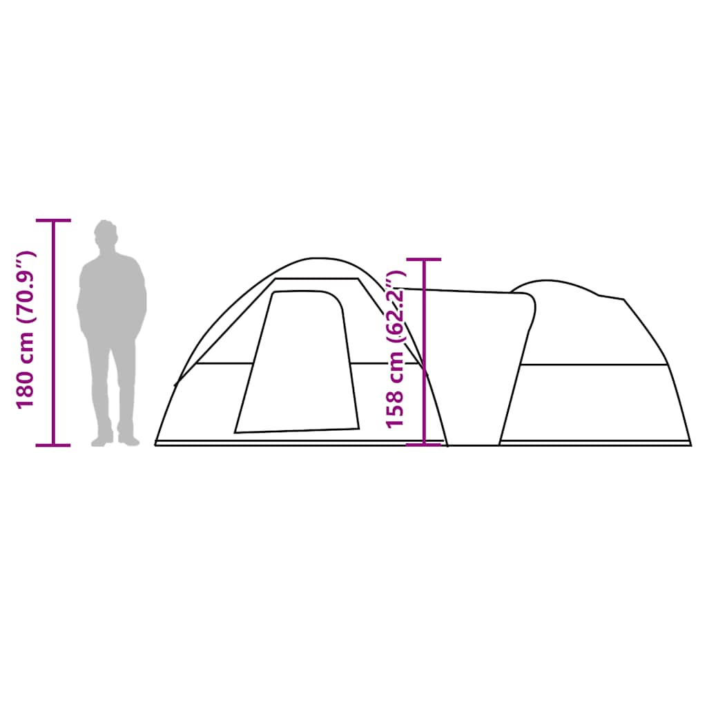 Tenda Campeggio 5 Persone Bianca Tessuto Oscurante Impermeabile